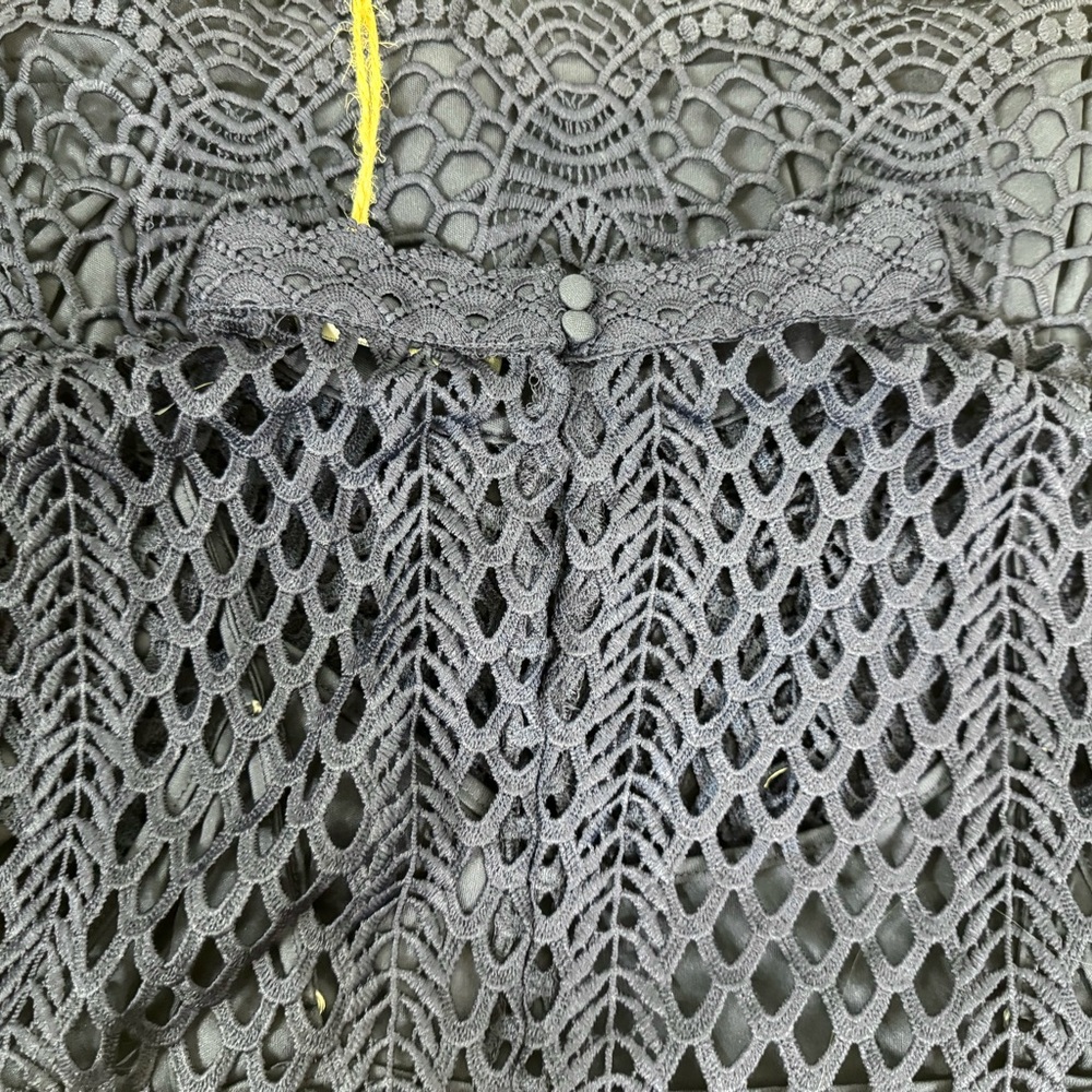 NWT Dolce Cabo Women’s Blue 3/4 Sleeve Ruffled Sleeve DesignerBlouse Size Medium - Picture 6 of 12